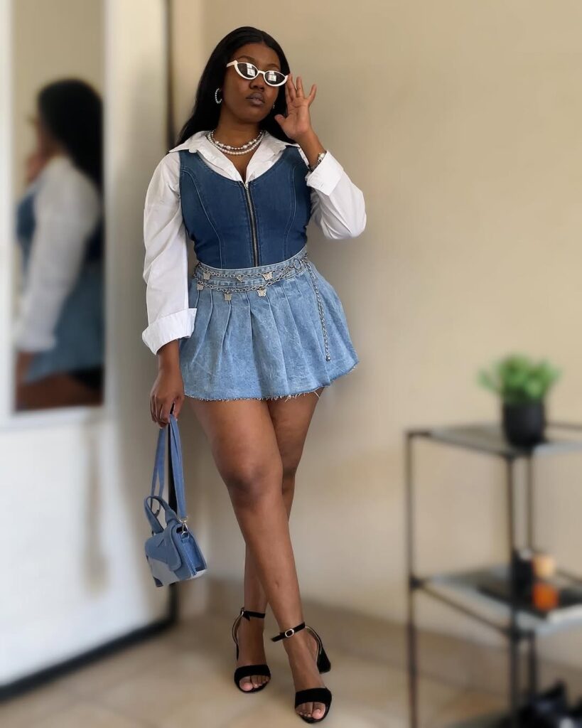 04 denim skirt outfit ideas