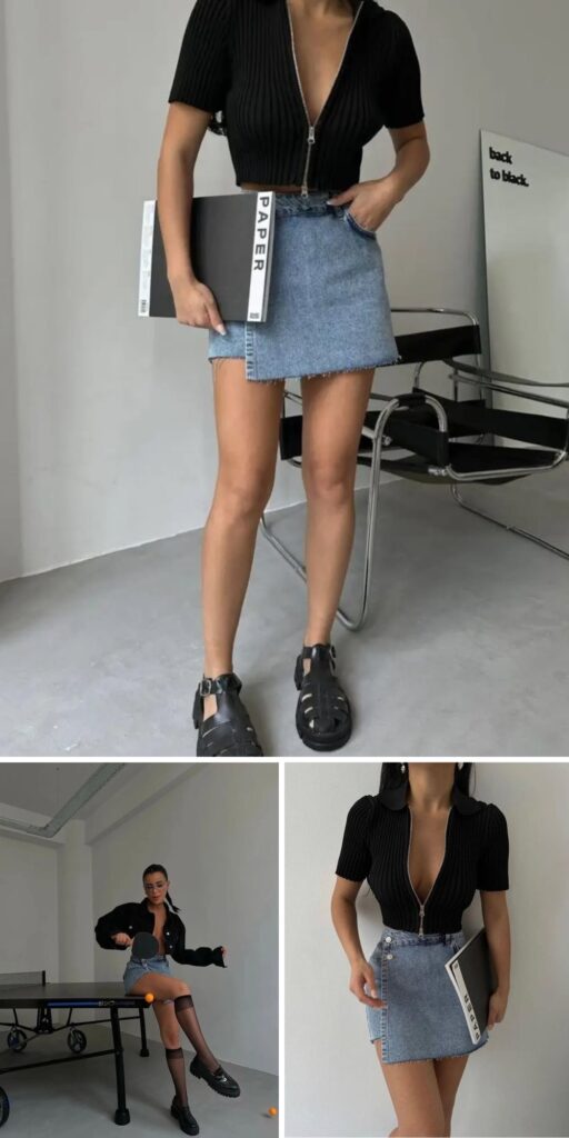 25 denim skirt outfit ideas