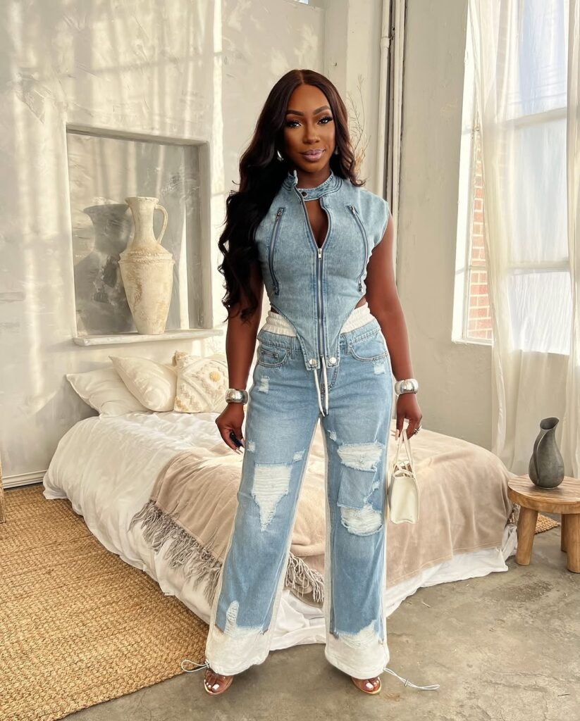 05 denim on denim outfit black women