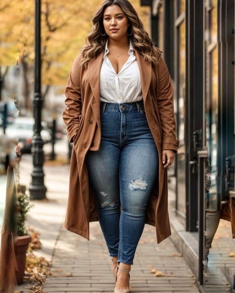 15 plus size jeans outfit 2025