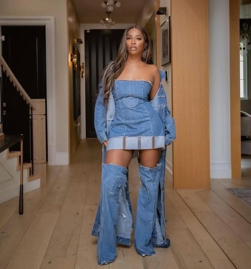 17 denim on denim outfit black women