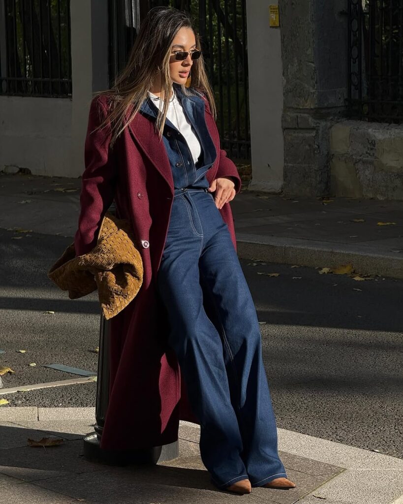 18 Burgundy womens outfits with jeans