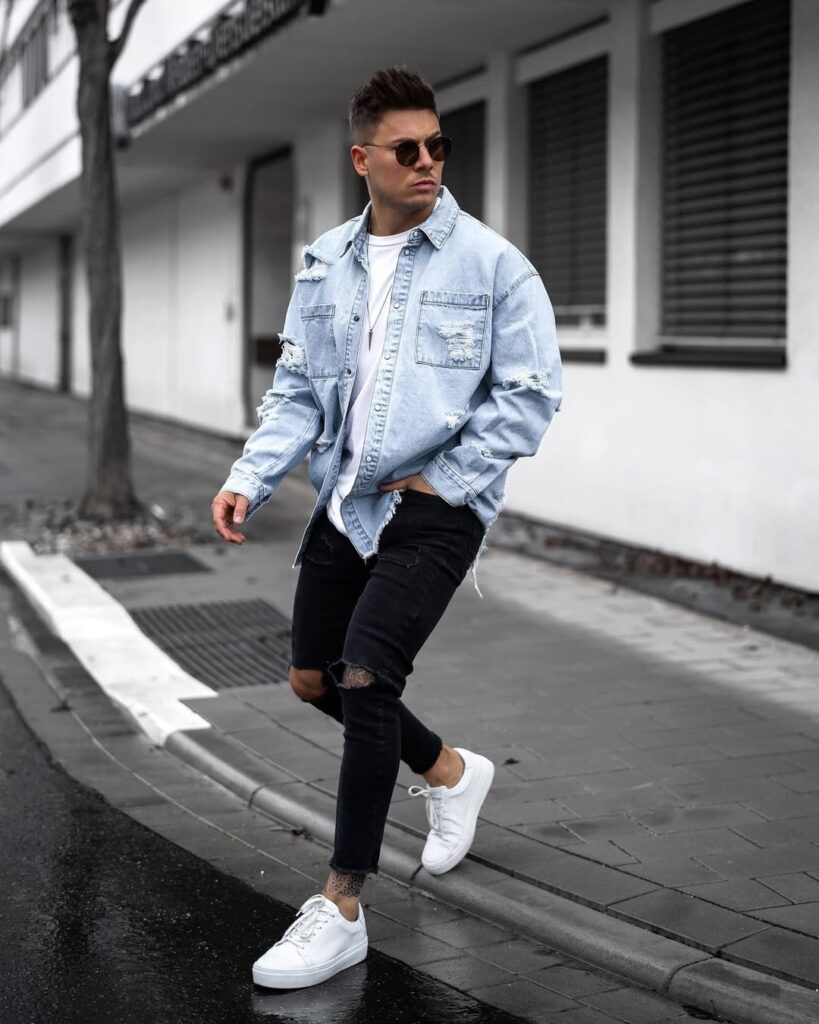 18 denim jacket men outfit 2025