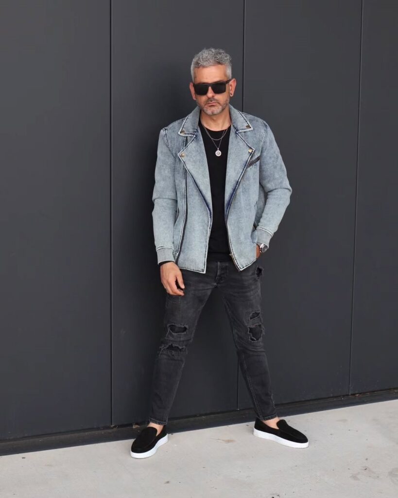 19 denim jacket men outfit 2025