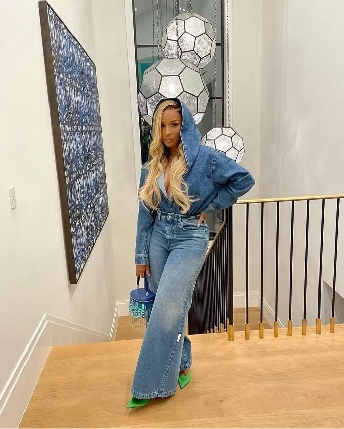 19 denim on denim outfit black women