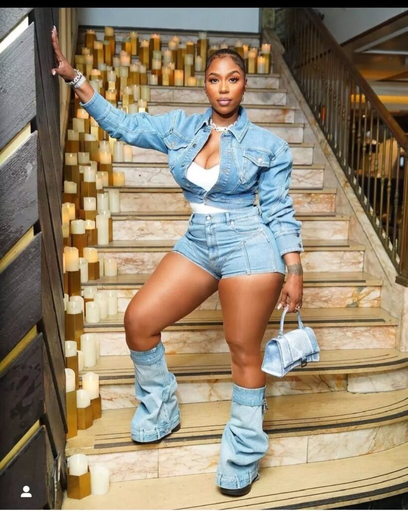 22 denim on denim outfit black women