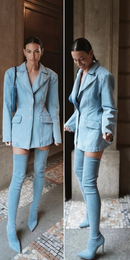 22 denim on denim outfits for women