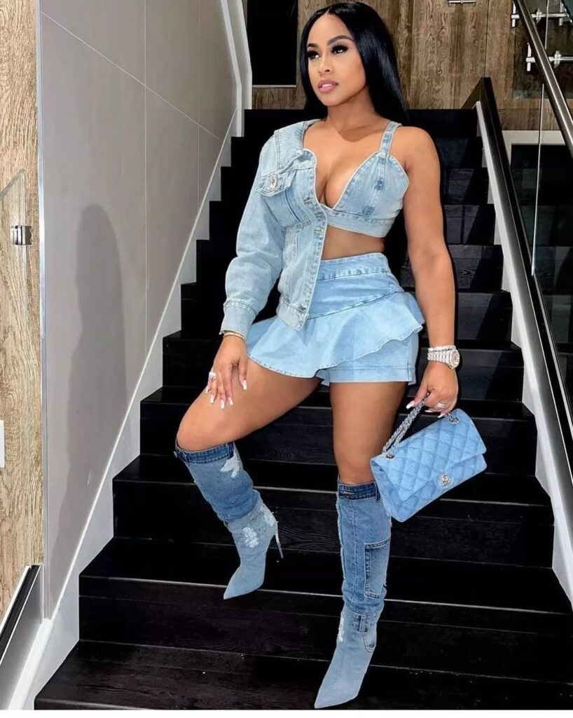 24 denim on denim outfit black women