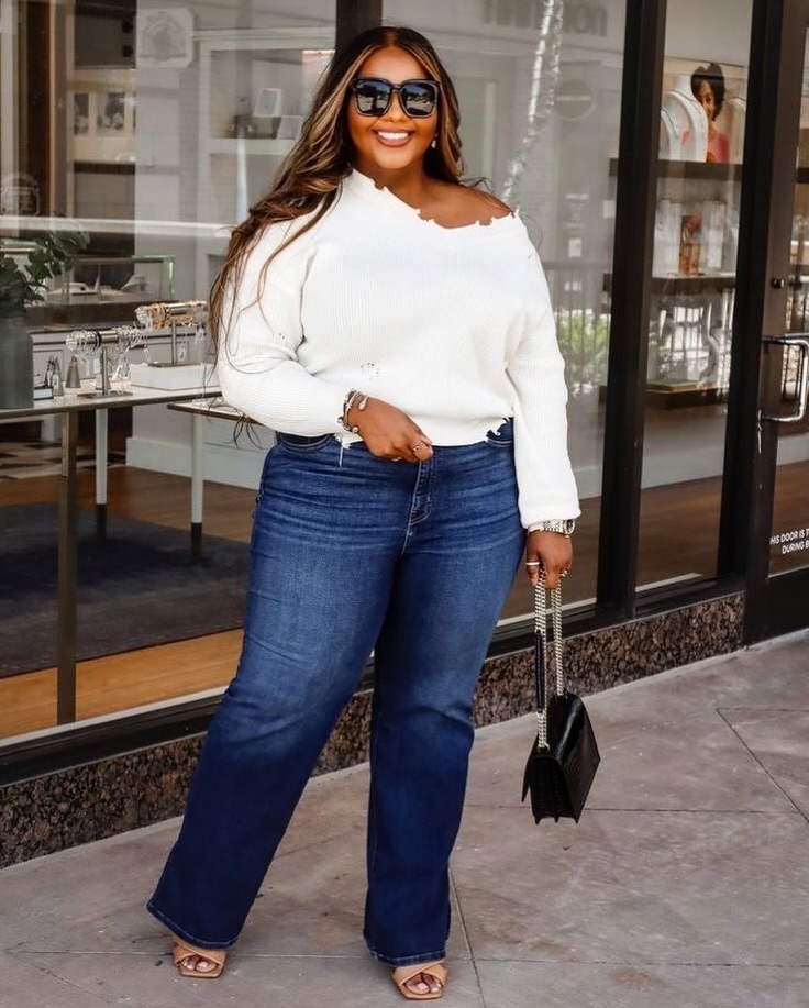 25 plus size jeans outfit 2025