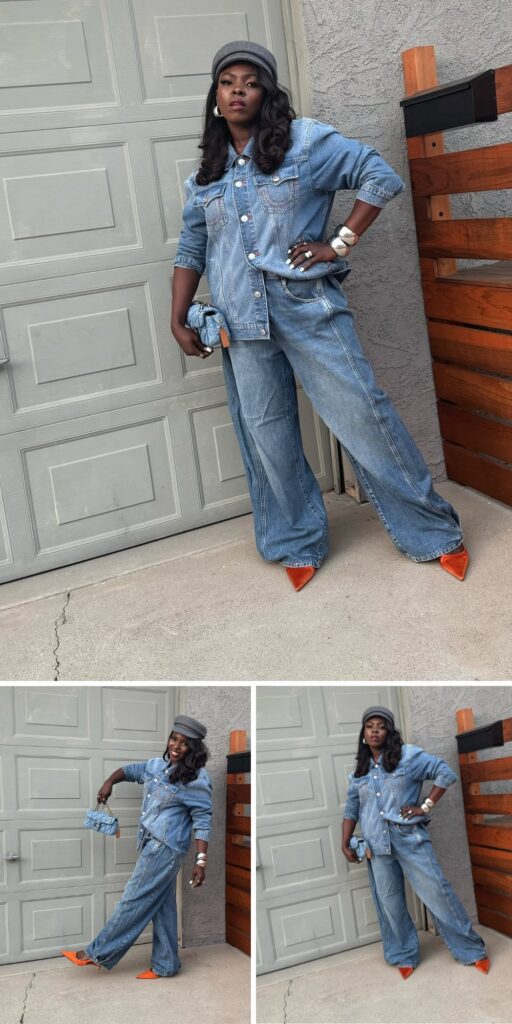 32 denim on denim outfit black women