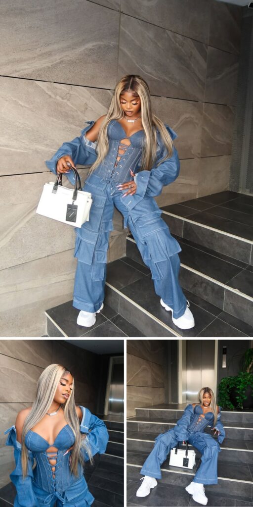 36 denim on denim outfit black women