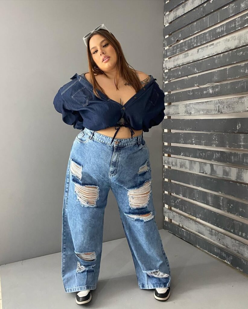 46 plus size jeans outfit 2025