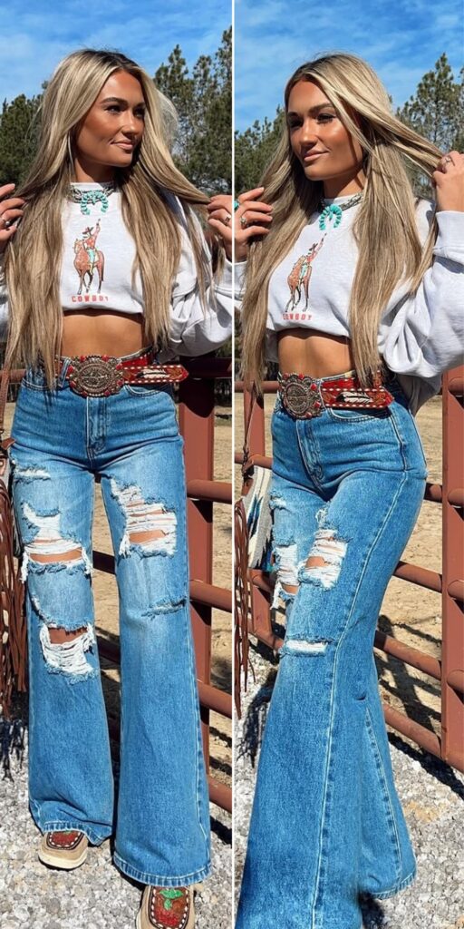 16 blue jeans outfit 2025