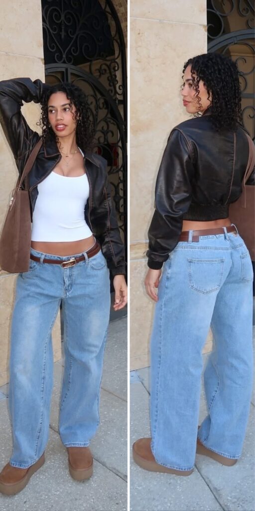 25 low rise jeans outfit 2025